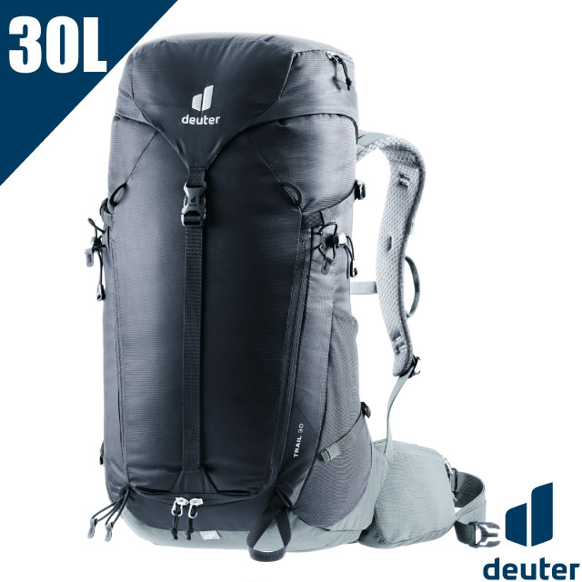 【德國 Deuter】TRAIL 30L輕量拔熱透氣健行登山背包(Airstripes 3D立體背負系統)/34407黑✿30E010